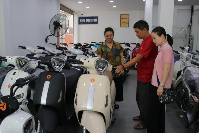 Thị trường xe máy điện lại đang bước vào một giai đoạn phát triển tích cực. (Ảnh: Minh Hiếu/Vietnam+) xe_dap_dien_2104.jpg