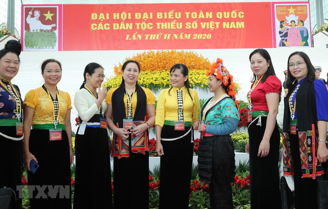Các đại biểu dự Đại hội đại biểu toàn quốc các dân tộc thiểu số Việt Nam lần thứ II năm 2020. (Ảnh: TTXVN) Bầu cử Quốc hội và Hội đồng Nhân dân: Chính sách dân tộc nhất quán ảnh 1