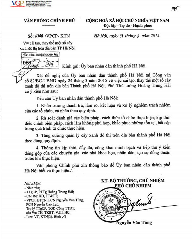 Phó Thủ tướng yêu cầu xử lý nghiêm vụ chặt hạ cây xanh ở Hà Nội ảnh 2