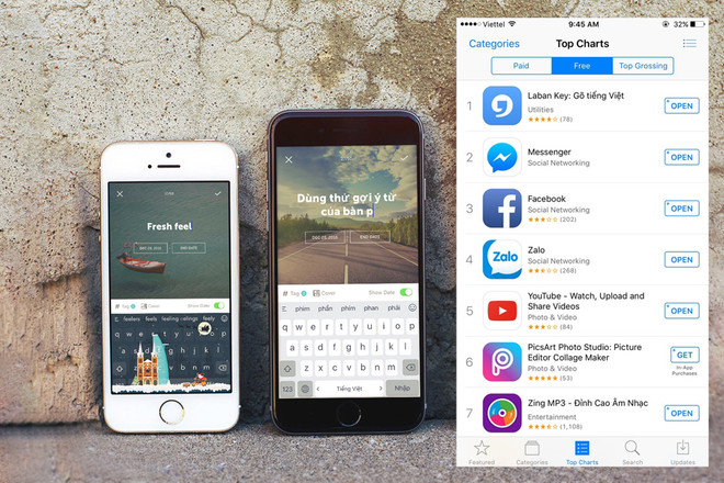 Bộ gõ tiếng Việt Laban Key đứng đầu bảng xếp hạng App Store ảnh 1