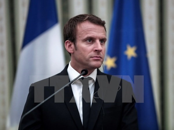 Tổng thống Pháp Emmanuel Macron. (Nguồn: AFP/TTXVN) Pháp: Châu Âu sẽ thay Mỹ thực hiện cam kết Hiệp định Paris ảnh 1