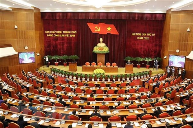 Toàn cảnh phiên bế mạc Hội nghị lần thứ tư, Ban Chấp hành Trung ương Đảng khóa XIII. (Ảnh: Trí Dũng/TTXVN) Sự cần thiết ban hành Quy định kỷ luật tổ chức đảng, đảng viên vi phạm ảnh 1