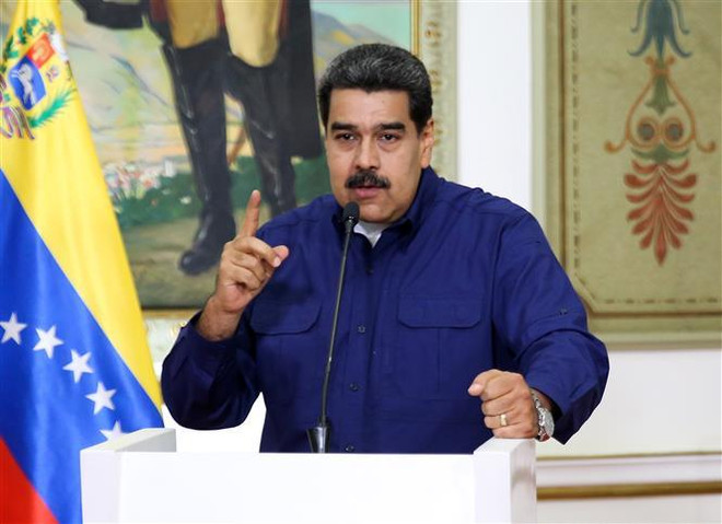 Tổng thống Venezuela Nicolas Maduro phát biểu tại cuộc họp báo ở Caracas ngày 11/3/2019. (Ảnh: AFP/TTXVN) Venezuela: Đàm phán giữa chính phủ và phe đối lập không đạt thỏa thuận ảnh 1