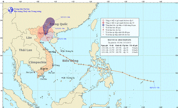 Tâm bão số 14 đã ở biên giới Việt Nam-Trung Quốc ảnh 1