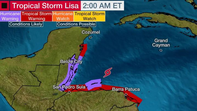 Bão nhiệt đới Lisa ngày càng mạnh lên, đe dọa khu vực Caribe ảnh 1