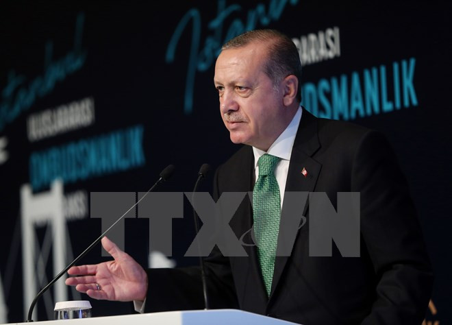 Tổng thống Thổ Nhĩ Kỳ Tayyip Erdogan. (Nguồn: AFP/TTXVN) Thổ Nhĩ Kỳ thừa nhận có thỏa thuận với Nga về chiến dịch ở Afrin ảnh 1