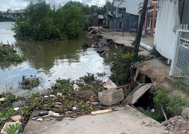 Cà Mau di dời người dân ở khu vực sạt lở bờ sông Kênh xáng ảnh 1