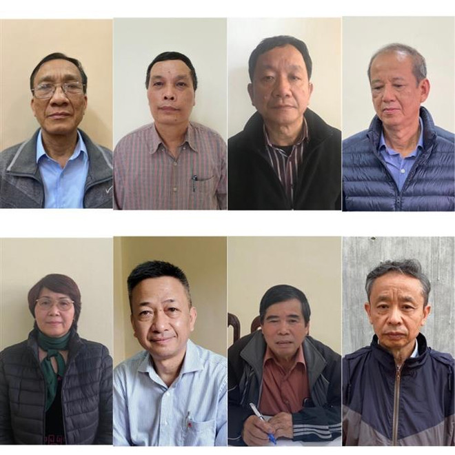 Các bị can bị khởi tố về tội Vi phạm quy định về quản lý, sử dụng tài sản Nhà nước gây thất thoát, lãng phí. (Ảnh: Bộ Công an/TTXVN phát) Xét xử vụ án Gang thép Thái Nguyên: 19 bị cáo ra hầu tòa ảnh 1