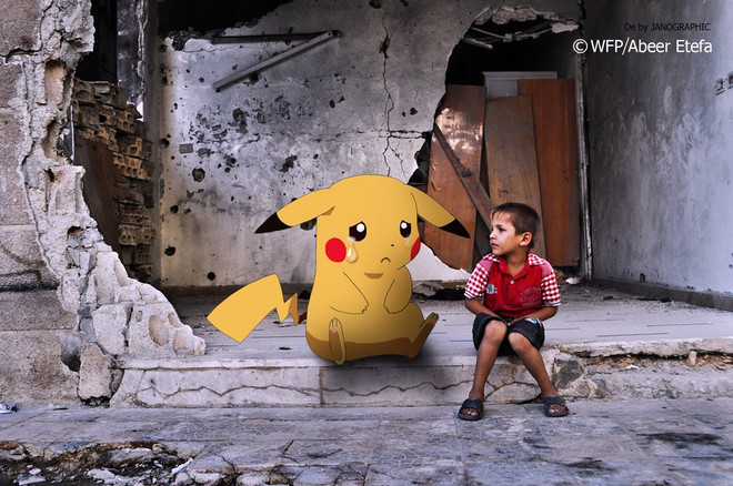 Trẻ em Syria bắt Pokemon trong những đống đổ nát ở Aleppo ảnh 1