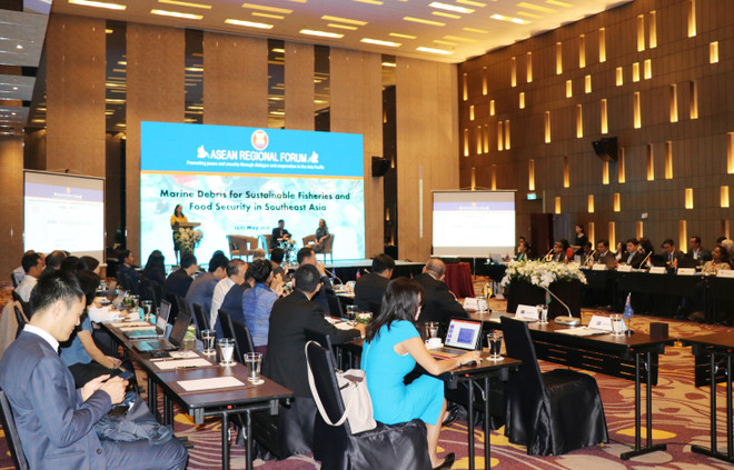 Quang cảnh hội thảo. (Ảnh: Tiên Minh/TTXVN) Khai mạc hội thảo ASEAN về quản lý rác thải nhựa ở đại dương ảnh 1