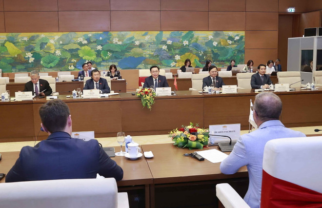 Quang cảnh buổi tiếp. (Ảnh: Doãn Tấn/TTXVN) Quốc hội Việt Nam sẵn sàng đăng cai các sự kiện quan trọng của IPU ảnh 2
