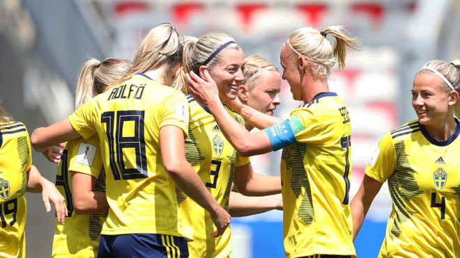 Thụy Điển sớm vào vòng 1/8 World Cup nữ 2019. (Nguồn: Getty Images) World Cup nữ 2019: Thái Lan lại thảm bại, Nhật Bản vào vòng 1/8 ảnh 1