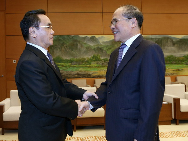 Chủ tịch Quốc hội Nguyễn Sinh Hùng tiếp Thủ tướng CHDCND Lào ảnh 1