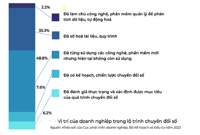 Báo cáo chuyển đổi số: Chỉ có 2,2% doanh nghiệp làm chủ công nghệ ảnh 1