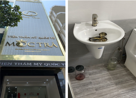 Nhiều chứng cứ cho thấy cơ sở kinh doanh chăm sóc da Viện Thẩm mỹ Quốc tế Mộc Trà đã triển khai phẫu thuật thẩm mỹ trái phép. (Nguồn: nld.com.vn) TP.HCM: Liên tiếp phát hiện nhiều cơ sở phẫu thuật thẩm mỹ không phép ảnh 1
