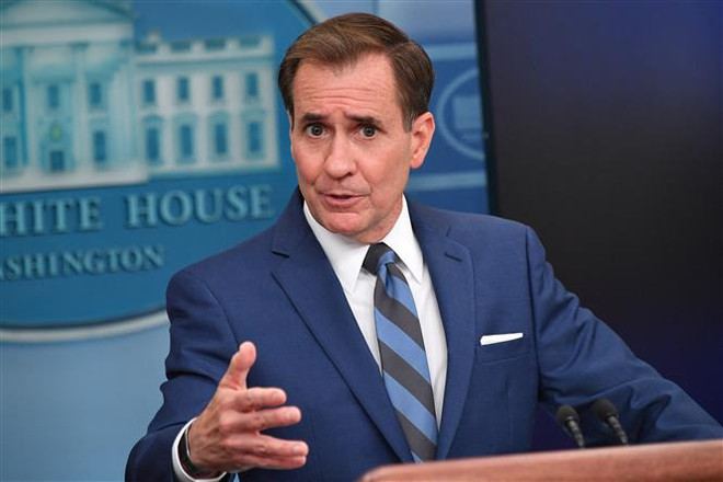 Người phát ngôn Nhà Trắng, ông John Kirby. (Nguồn: AFP/TTXVN) Mỹ bác bỏ khả năng JCPOA được khôi phục trong tương lai gần ảnh 1