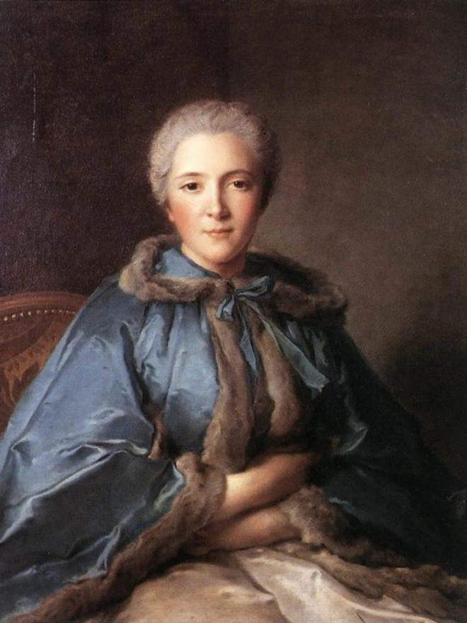Bức vẽ nữ bá tước Tillière mặc áo choàng màu Nattier của họa sỹ Jean-Marc Nattier. (Nguồn: Wikimedia Commons) mau-la-10-696x928.jpg