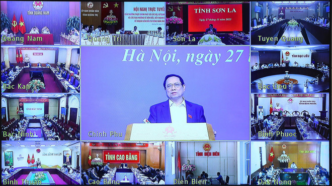 Hội nghị được tổ chức trực tuyến đến các địa phương. (Ảnh: Lâm Khánh/TTXVN) ttxvn_giai ngan dau tu cong (4).jpg