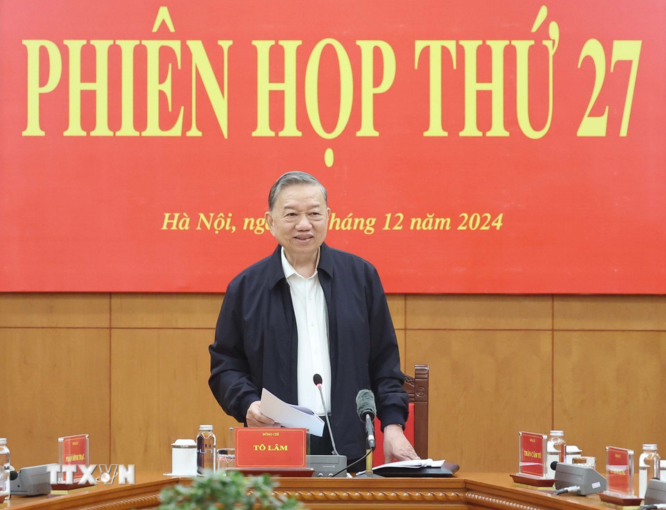 Tổng Bí thư Tô Lâm phát biểu. (Ảnh: Thống Nhất/TTXVN)