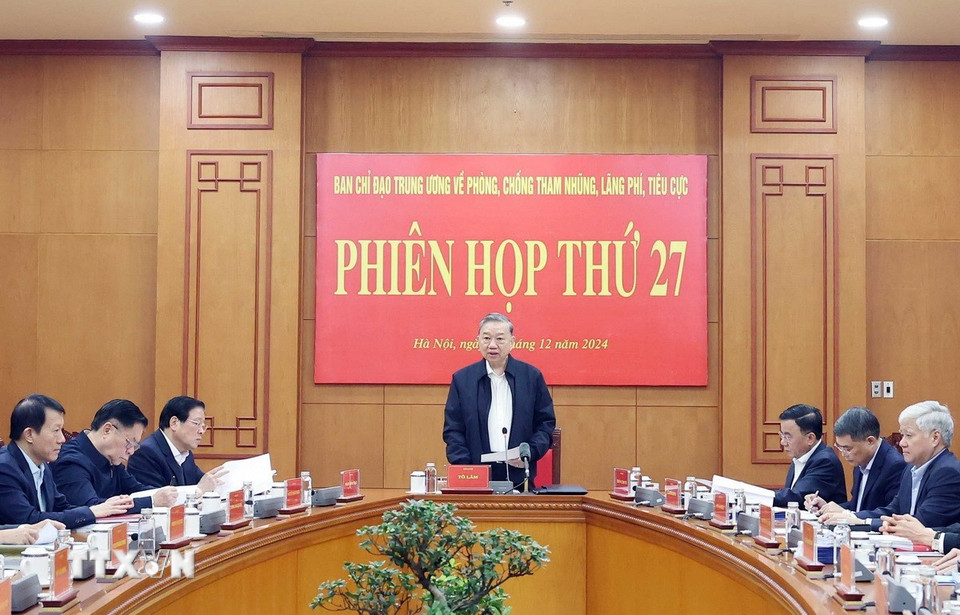 Tổng Bí thư Tô Lâm phát biểu. (Ảnh: Thống Nhất/TTXVN)