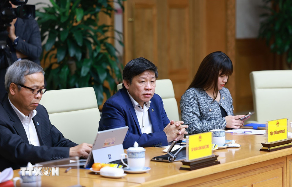 Các đại biểu tham dự Hội nghị triển khai nhiệm ngoại giao kinh tế năm 2025 tại điểm cầu Hà Nội. (Ảnh: Dương Giang/TTXVN)