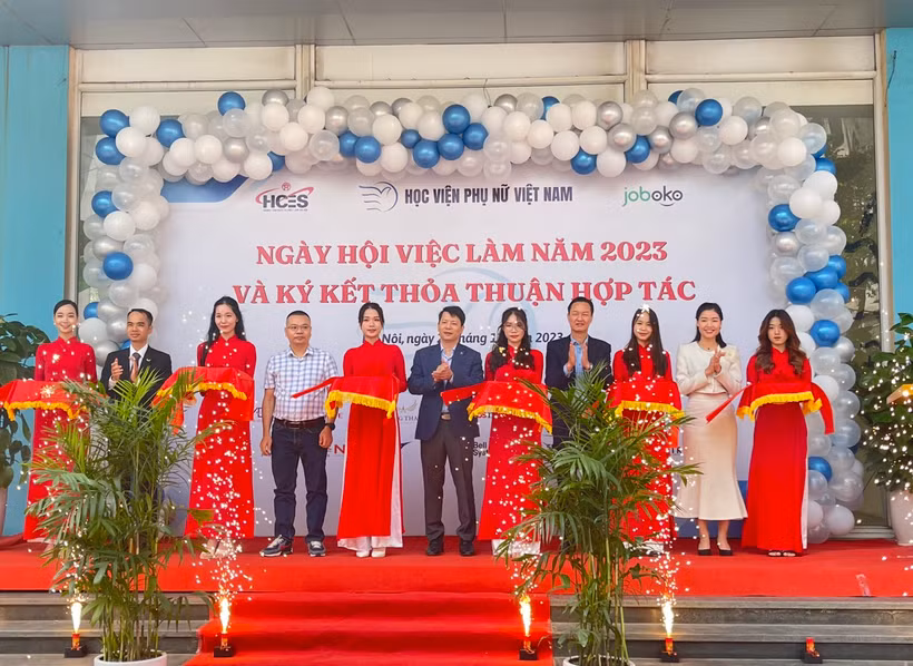 Ngày hội việc làm năm 2023 chuyên đề việc làm bán thời gian. (Ảnh: CTV/Vietnam+)