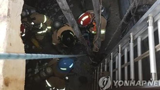 Hiện trường vụ tai nạn khiến lao động Việt Nam tử vong (Ảnh: Yonhap)