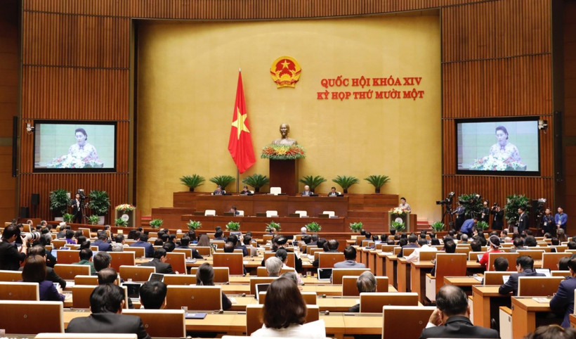 Lễ khai mạc kỳ họp thứ 11 Quốc hội khoá XIV. (Ảnh: TTXVN)