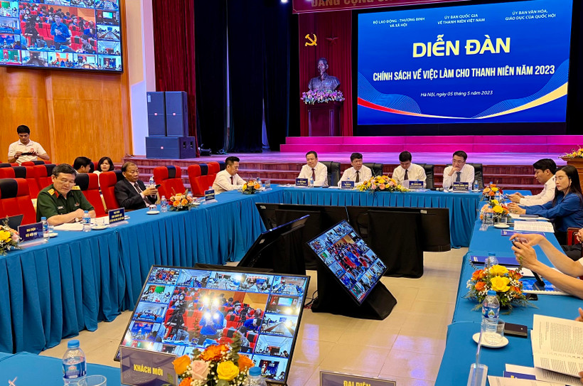 Diễn đàn chính sách về việc làm cho thanh niên. (Ảnh: PV/Vietnam+)