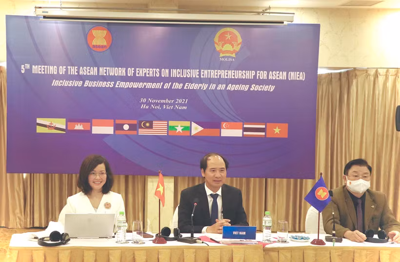 Cuộc họp lần thứ 5 của Mạng lưới các chuyên gia về Doanh nghiệp hòa nhập ASEAN do Bộ Lao động-Thương binh và Xã hội tổ chức. (Ảnh: PV/Vietnam+)