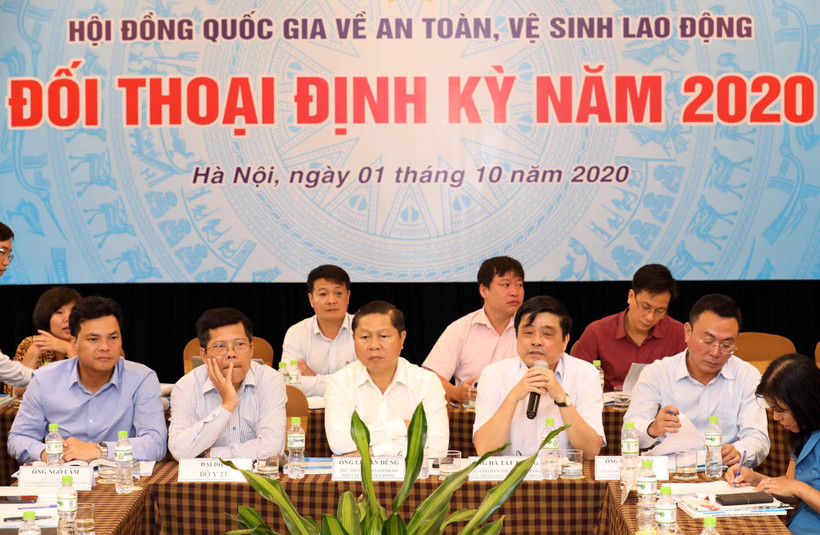 Đối thoại định kỳ của Hội đồng Quốc gia về An toàn, vệ sinh lao động năm 2020. (Ảnh: Anh Tuấn/TTXVN)