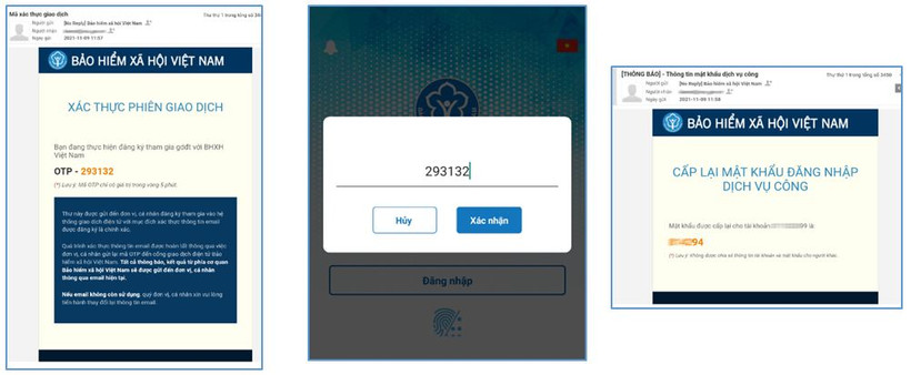 Bảo hiểm xã hội bổ sung chức năng cấp lại mật khẩu miễn phí qua email. (Ảnh: PV/Vietnam+)