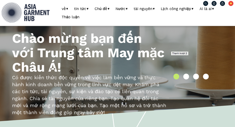Cổng trung tâm thông tin dệt may châu Á (www.asiagarmenthub.net). (Ảnh: PV/Vietnam+)
