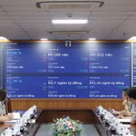 Trung tâm Giám sát và Điều hành thông minh (IOC THADS) hỗ trợ theo dõi, điều hành hoạt động thi hành án dân sự trên nền tảng số. (Ảnh: Hồng Đạt/TTXVN)