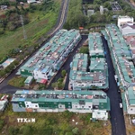 Dự án xã hội tại phường Nam Gia Nghĩa, tỉnh Lâm Đồng, nhìn từ trên cao. (Ảnh: Hưng Thịnh/TTXVN)