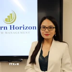 Bà Christine Le, Tổng Giám đốc công ty Eastern Horizon Wealth Management, Chủ tịch Hiệp hội Tài chính và Đầu tư Việt Nam tại Vương quốc Anh. (Ảnh: Phong Hà/TTXVN) 