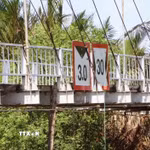 Dây văng, lan can cầu xuất hiện rỉ sét. (Ảnh: Tuấn Phi/TTXVN)