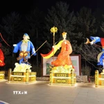 Hình tượng Tôn Ngộ Không, Đường Tăng, Trư Bát Giới, Sa Tăng được xây dựng tại các khu du lịch sinh thái và danh thắng thiên nhiên của Cát Lâm, nhằm thu hút khách du lịch. (Ảnh: Quang Hưng/TTXVN)