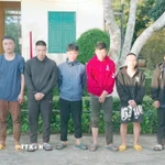 Các đối tượng nhập cảnh trái phép. (Ảnh: TTXVN phát)