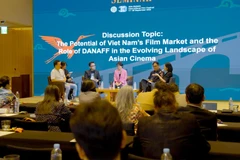 Một hội thảo về phát triển thị trường phim Việt trong khuôn khổ Liên hoan Phim châu Á Đà Nẵng. (Ảnh: PV)