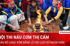 Hà Nội: Đội mưa thi nấu cơm, lưu giữ truyền thống đánh giặc từ ngàn đời xưa 