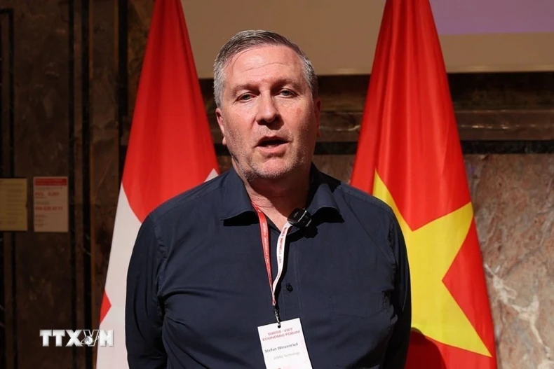 Ông Stefan Winzenried - Nhà sáng lập và CEO của công ty công nghệ JANZZ.technology của Thụy Sĩ. (Ảnh: TTXVN phát)