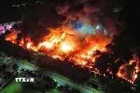 Hiện trường vụ cháy. (Ảnh: TTXVN phát)