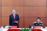 Tổng Bí thư Tô Lâm phát biểu thảo luận tại Đoàn. (Ảnh: TTXVN)