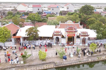 Phủ thờ Bà Chúa Muối, tại xã Thụy Hải, huyện Thái Thụy, tỉnh Thái Bình. (Ảnh: Vũ Quang/TTXVN)