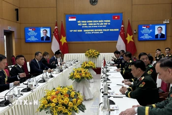 Quang cảnh Đối thoại Chính sách Quốc phòng Việt Nam- Singapore lần thứ 16. (Ảnh: Trần Lê Lâm/TTXVN)