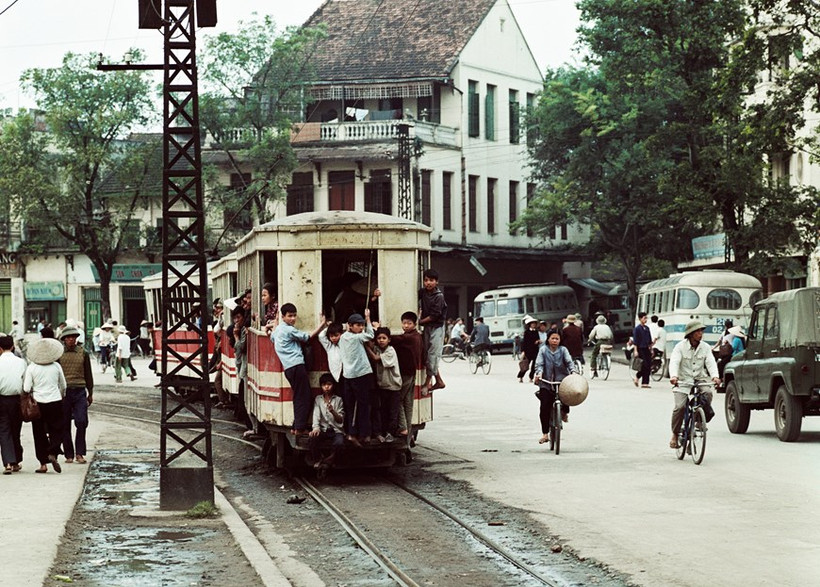 Một bức ảnh của ông Thomas Billhardt tại triển lãm ảnh về Hà Nội giai đoạn 1967-1975.