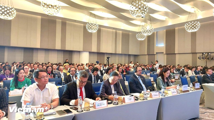 Các đại biểu dự Hội nghị quốc tế “Vai trò và đóng góp của Phong trào UNESCO đối với Công nghiệp Văn hóa” ngày 5/8. (Ảnh: Minh Thu/Vietnam+)