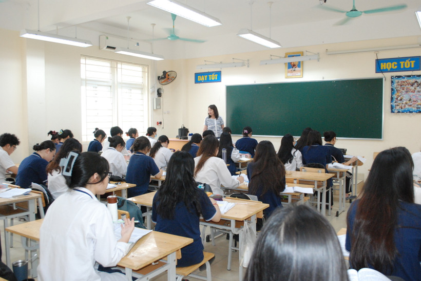 Thí sinh ôn thi tốt nghiệp trung học phổ thông. (Ảnh: PV/Vietnam+)