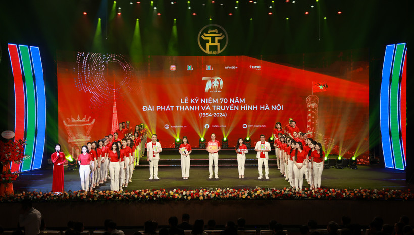 Lễ kỷ niệm 70 năm Ngày thành lập Đài Phát thanh-Truyền hình Hà Nội. (Ảnh: CTV/Vietnam+)